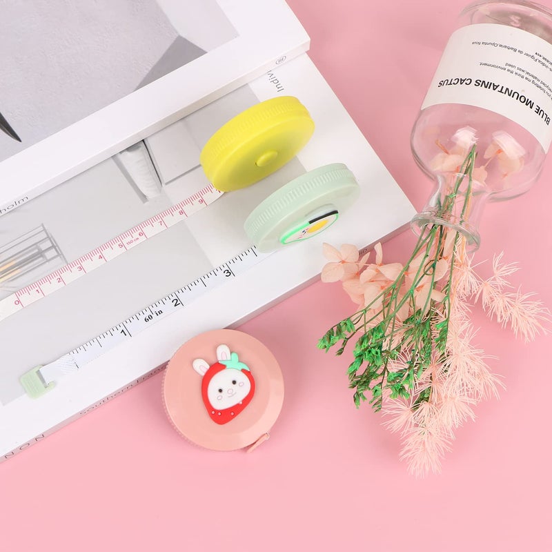 UHOMENY 3 Pack Mini Soft Measuring Tape, Mini Retractable Measuring Tape for Body Flexible Tape Measure for Tailor Sewing Craft Cutting Ruler Tools Height Waist Weight Loss Measure Tape 60Inch - Image 3